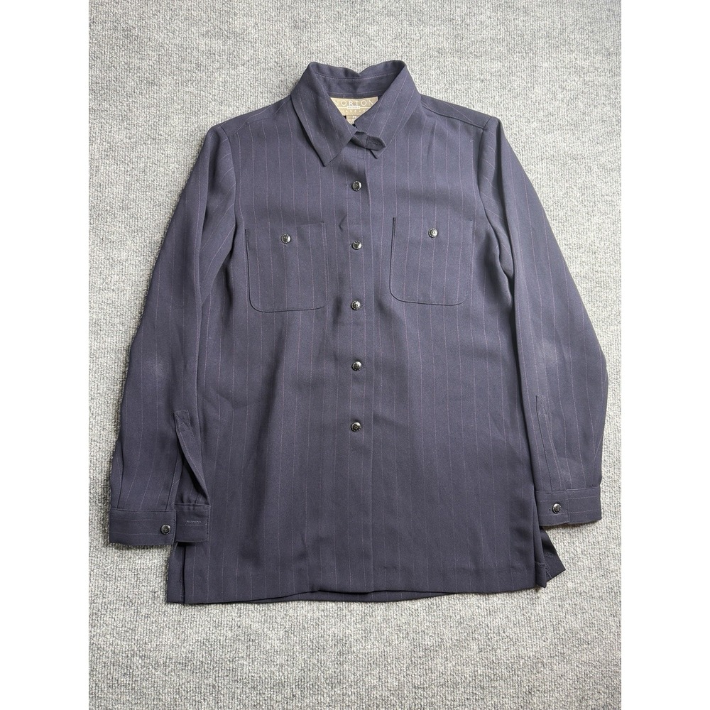 Norton McNaughton Shirt Women PS Button‎ Up Long Sleeve Navy Blue